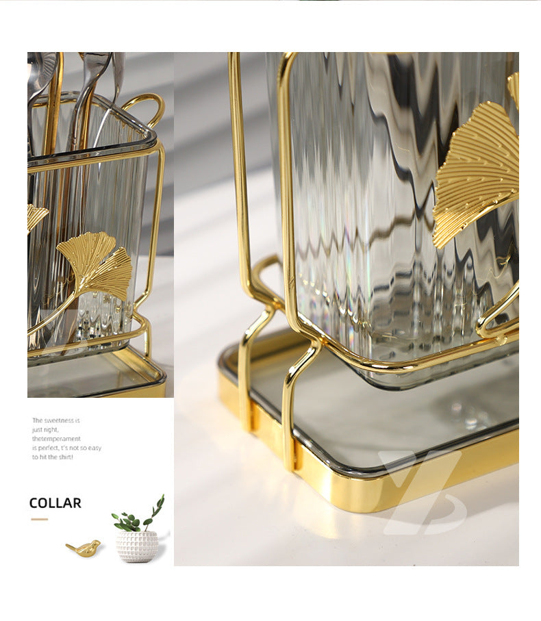 Luxury Leaf Pattern Cutlery Holder (Premium Quality)