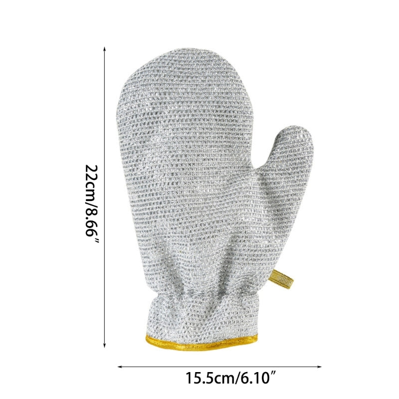 Double Sided Silver Wire Dishwashing Gloves 2 Pcs