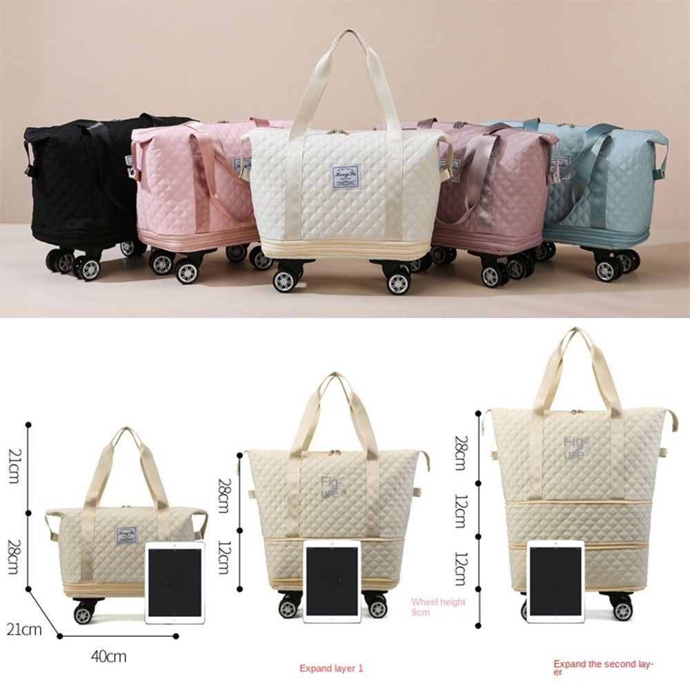 Oxford Fabric Expandable Travel Bag with Wheels (High Quality)
