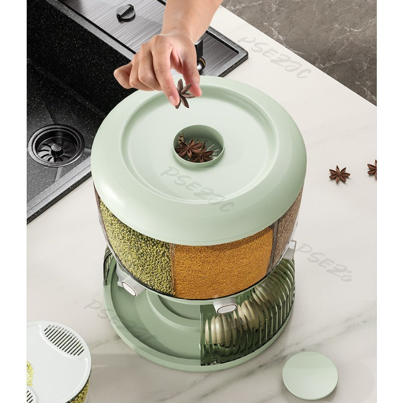 Multipurpose 360 Rotating Grain Storage Food Dispense With Egg Tray (Premium Quality)
