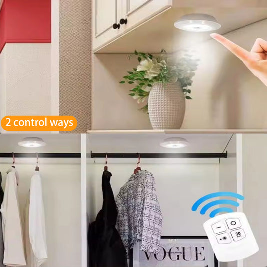 Tap LED Light With Remote Control(Pack of 3 Lights)