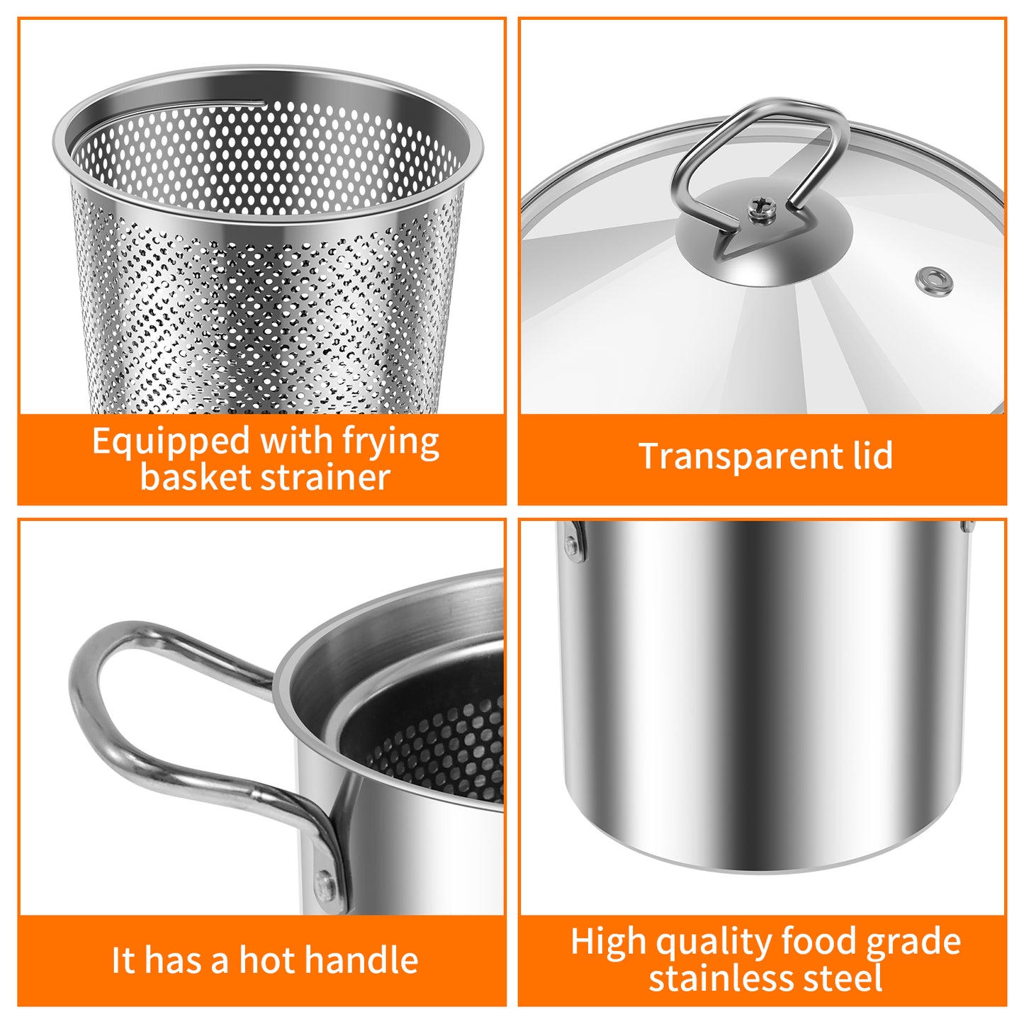 Deep Fryer Pot with Basket 3.5L (Heavy Duty)