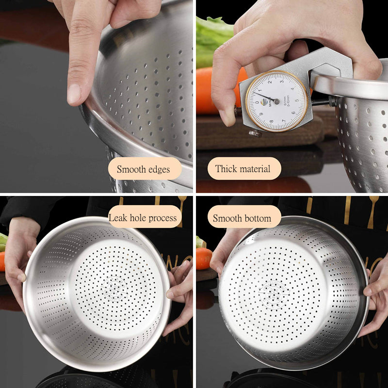 Drain Stainless Steel Washing Sieve Basket (Premium Quality)