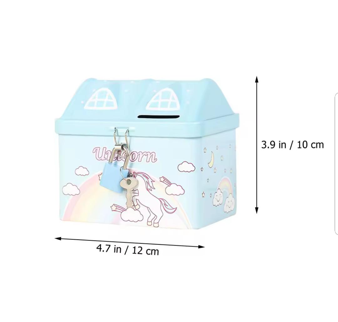 Children Money Bank Unicorn Style Metal Box