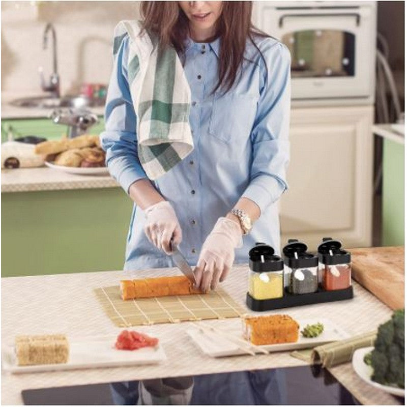3 Pcs Spice Jar With Spoon - Spice Jar Seasoning Box (premium Quality)