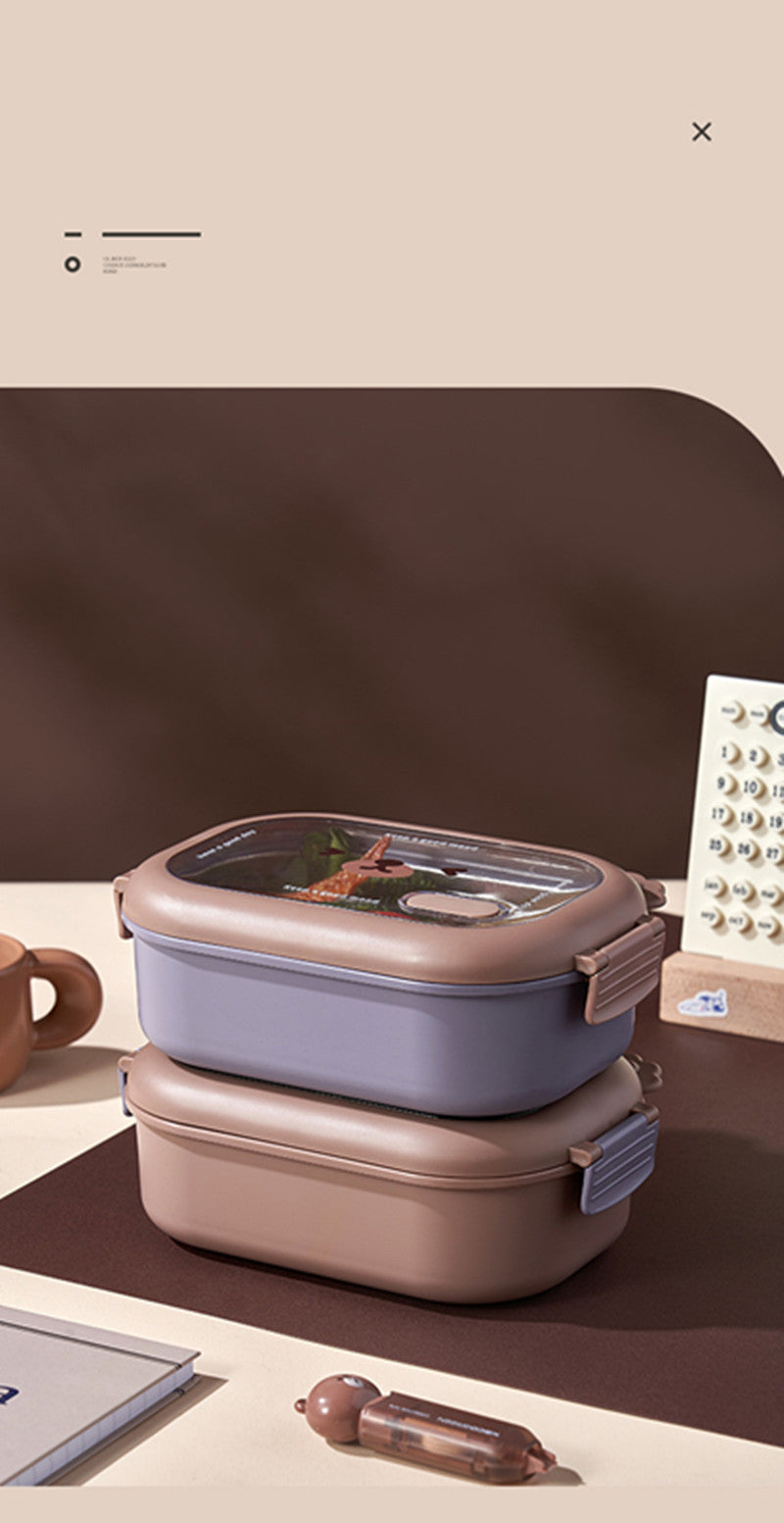 2 Compartments Stainless Steel Lunch Box. (Premium Quality)