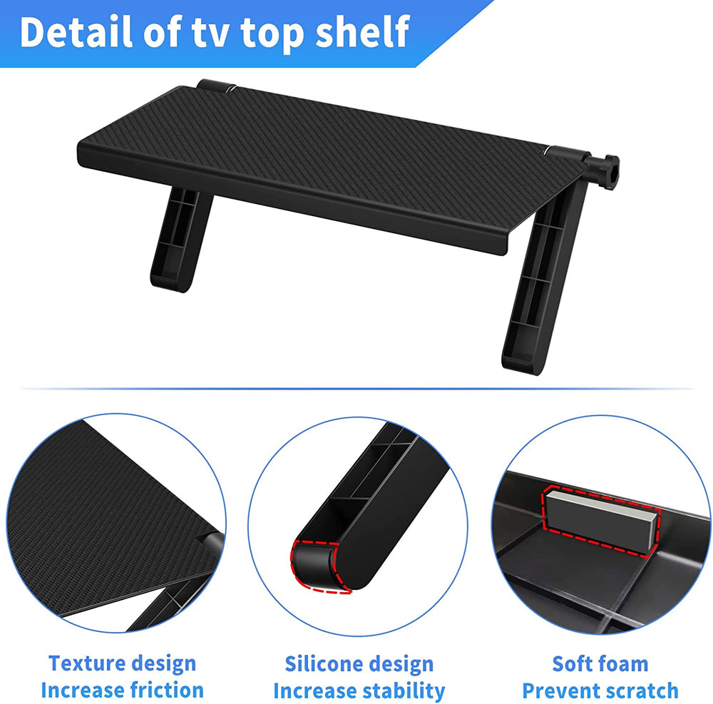 13-Inch Wide Platform Adjustable TV Top Shelf, Router And Home Decor TV Top Storage Bracket