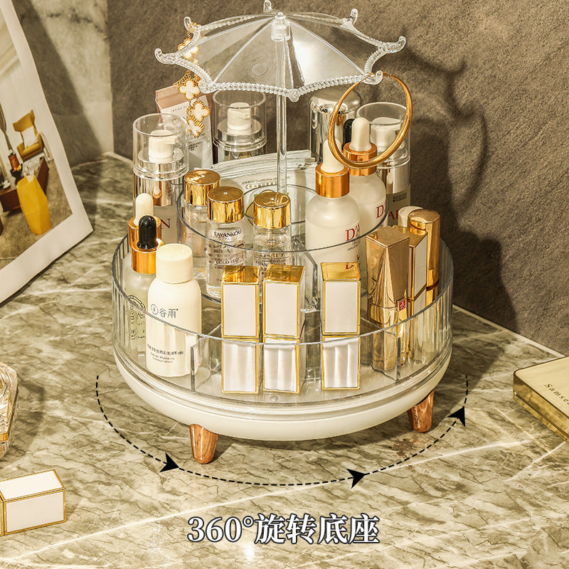 360 Degree Rotation Umbrella Style Makeup Box (Premium Quality)
