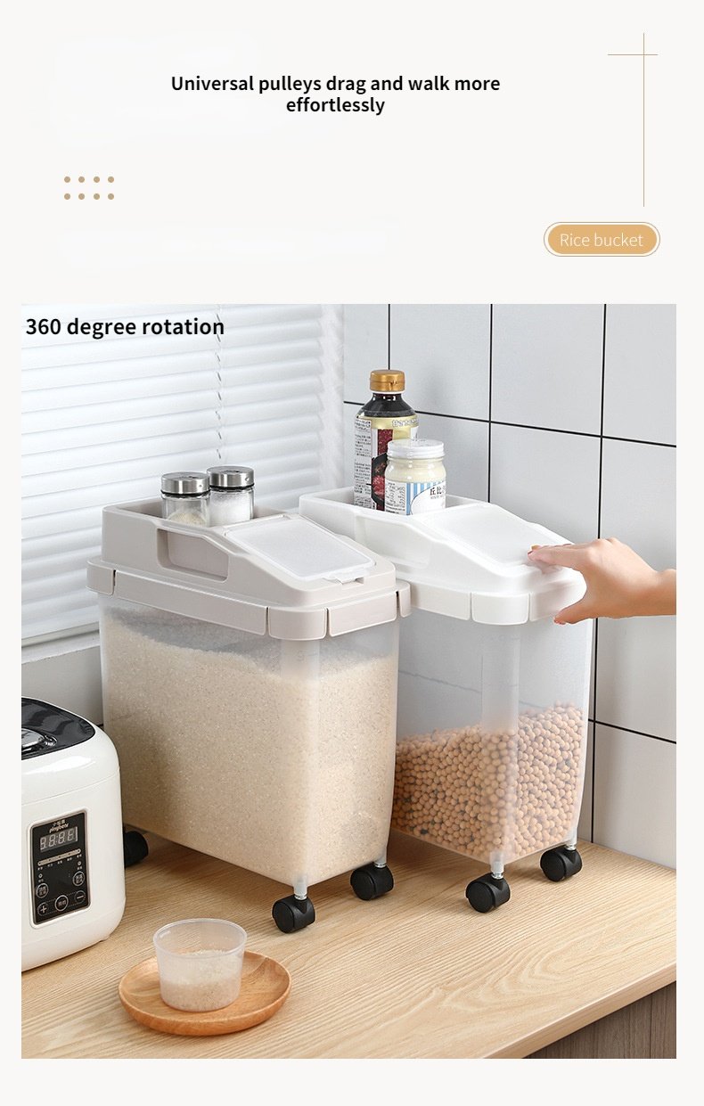 10 KGS Rice Container With Wheels (Premium Quality)