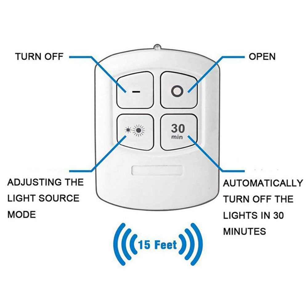 Tap LED Light With Remote Control(Pack of 3 Lights)