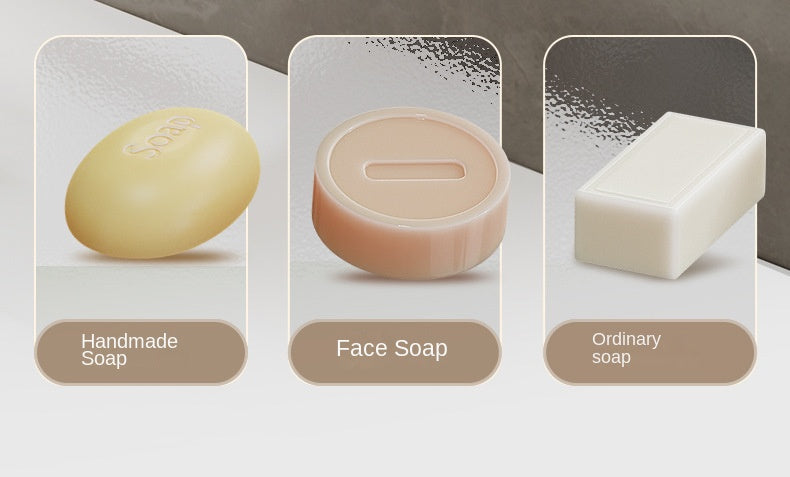 1Pcs Wall Mounted Soap Holder With Lid And Drain Tray
