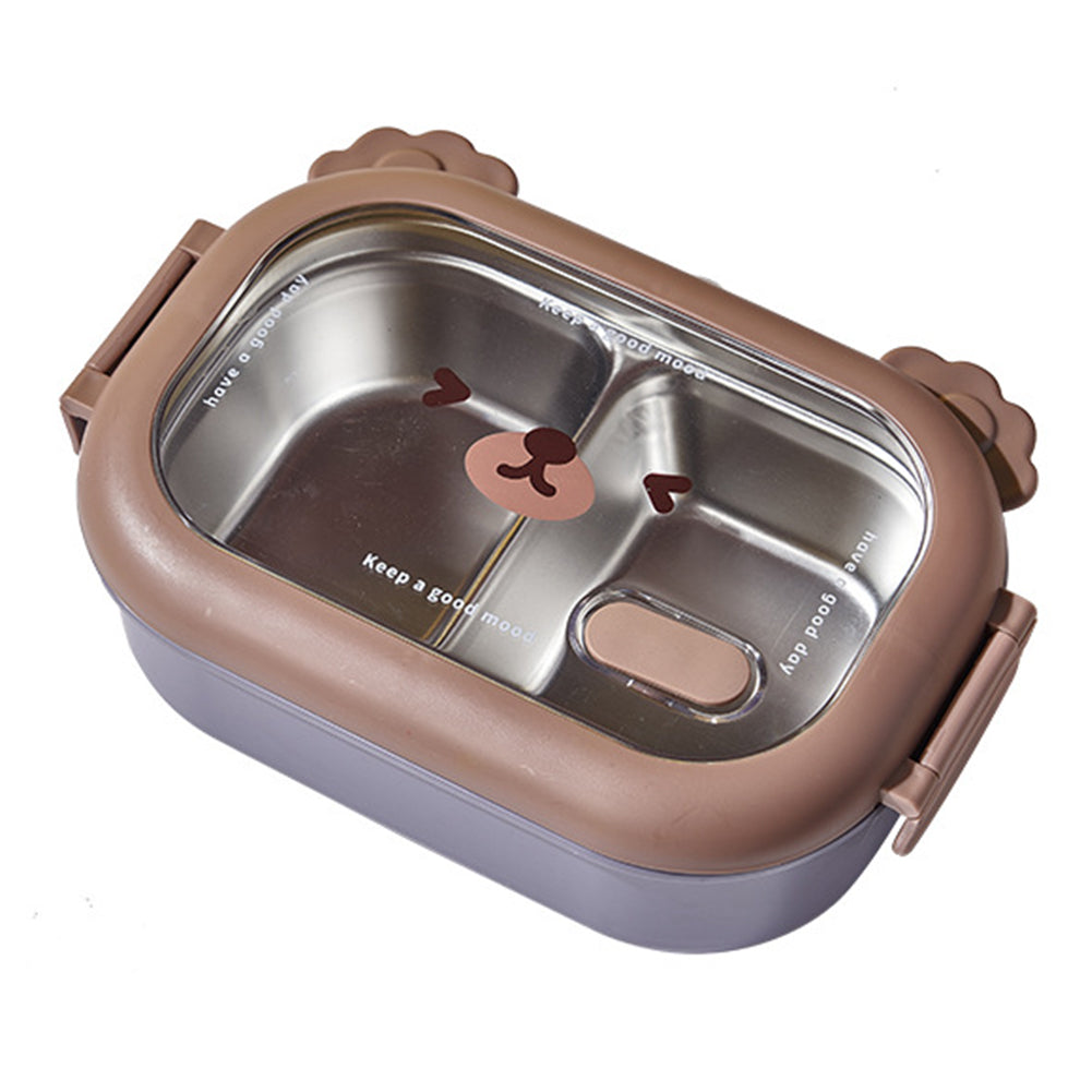 2 Compartments Stainless Steel Lunch Box. (Premium Quality)