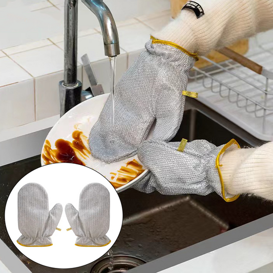 Steel Wire Dish Cleaning Gloves Pair