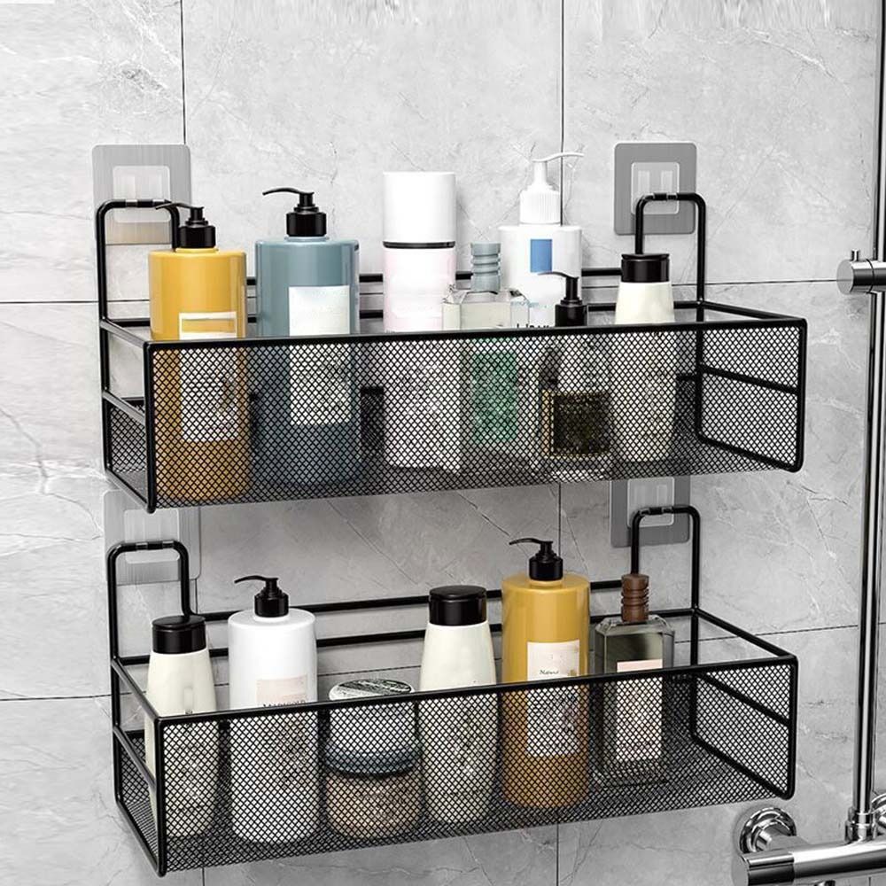 Self-Adhesive Wall-Mounted Iron Shelf With Hook