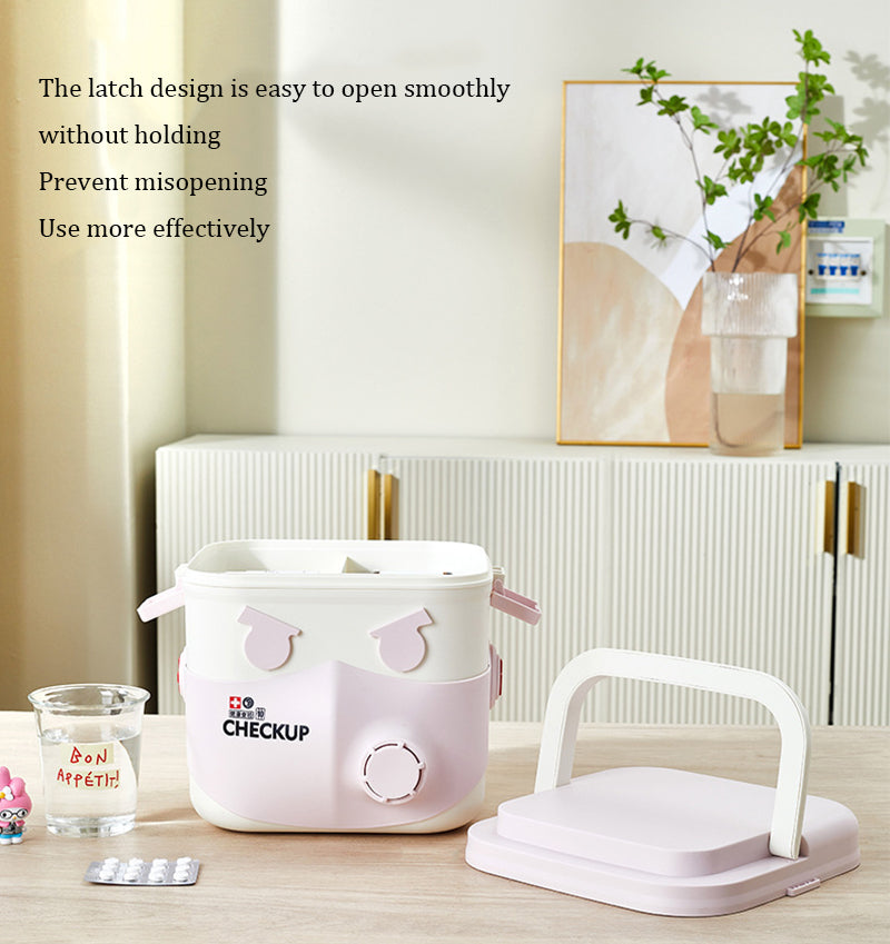 Creative Cartoon Large Capacity Family Medicine Box Portable Multi-functional Medicine Storage Box (Premium Quality)