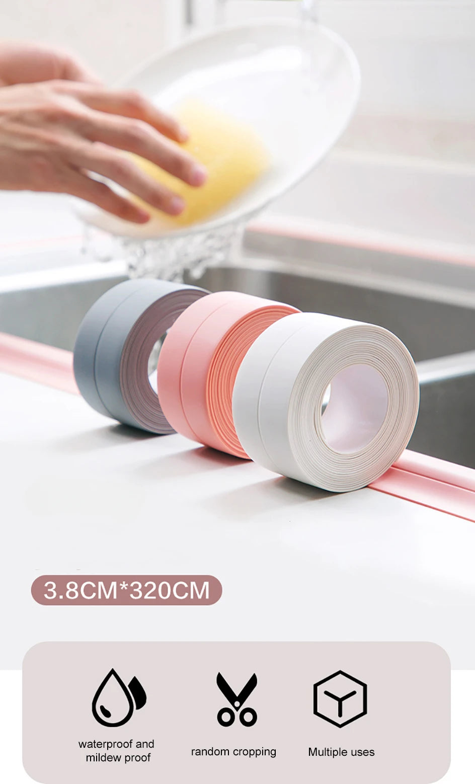 1PCS PVC Self Adhesive Waterproof Sealing Tape