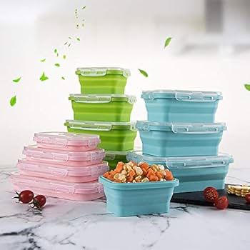 Silicon Foldable Food Storage Containers With Lids (Pack Of 4)