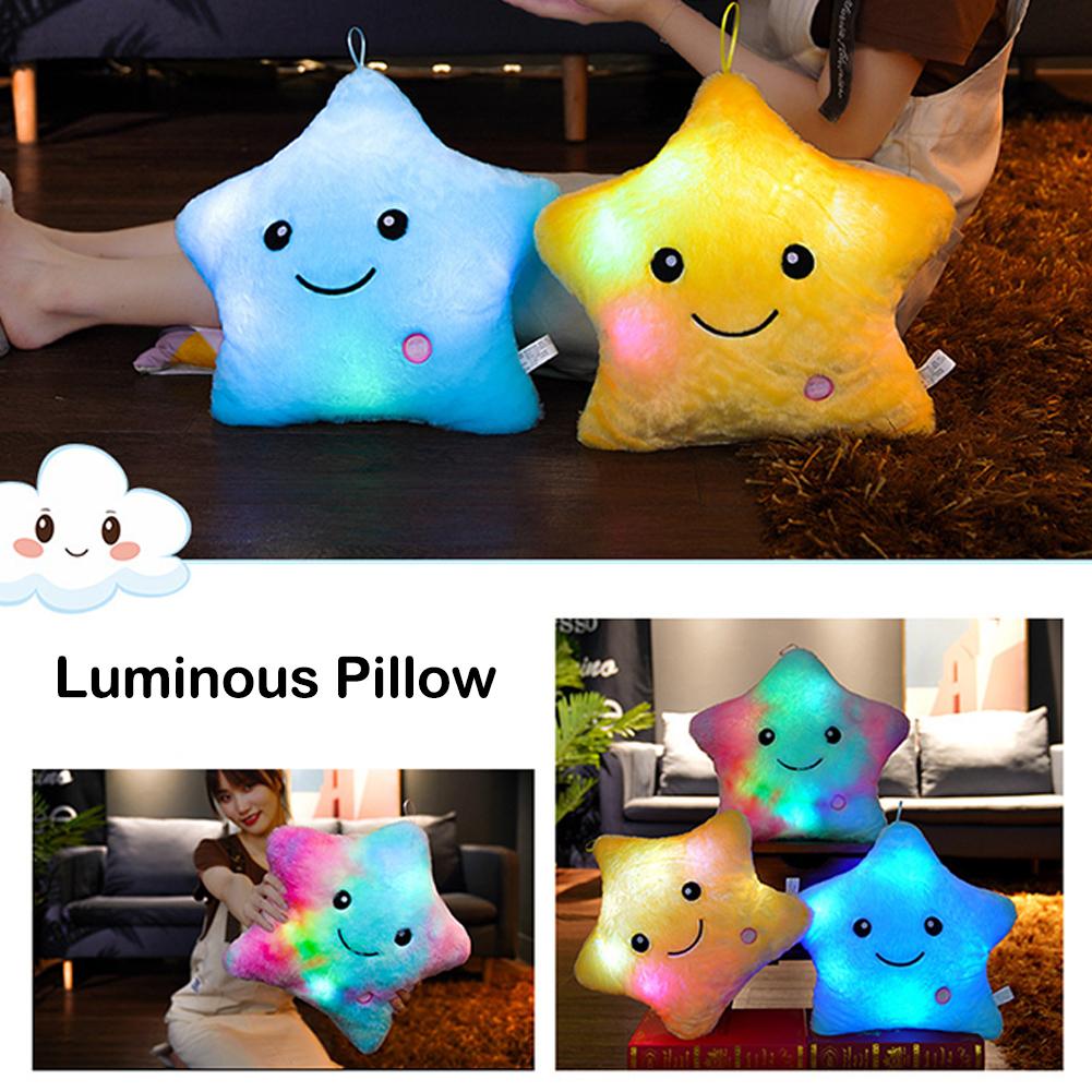 1Pc Soft Star Pillow With Glowing Led Light