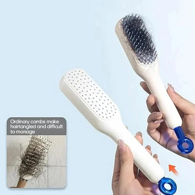 Telescopic Self-Cleaning Hair Brush