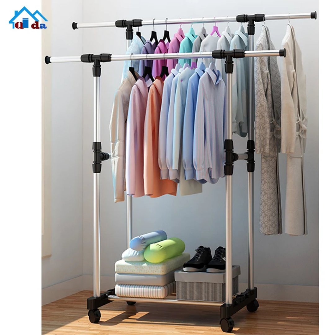 Double Pole Cloth Rack Multifunction Stainless Steel (A Quality)