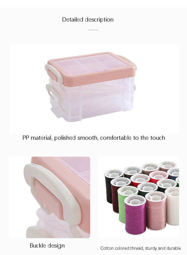 Nordic Style Double Layer Sewing Kit Box