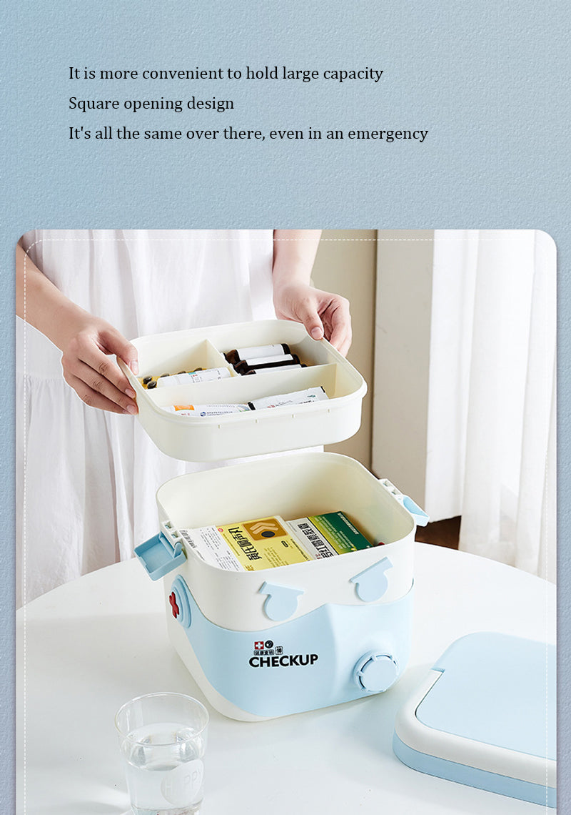 Creative Cartoon Large Capacity Family Medicine Box Portable Multi-functional Medicine Storage Box (Premium Quality)
