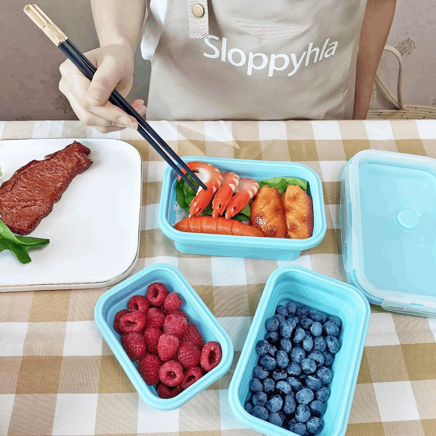 Silicon Foldable Food Storage Containers With Lids (Pack Of 4)