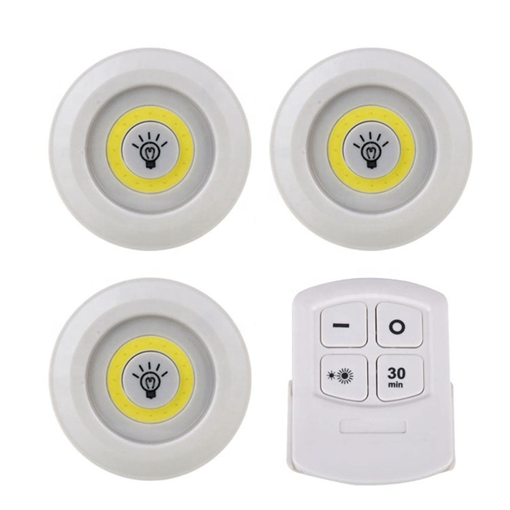 Tap LED Light With Remote Control(Pack of 3 Lights)