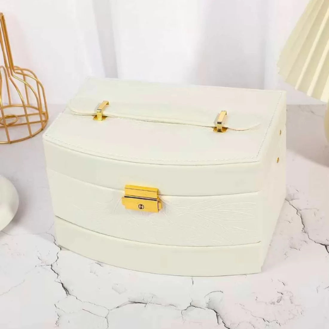 Luxury Self Textured Leather Jewelry Case (Premium Quality)
