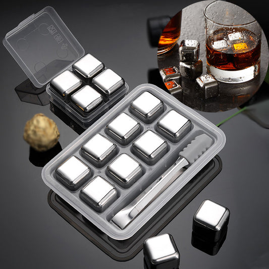 Reusable Ice Cubes Stainless Steel (8 Pcs Set)