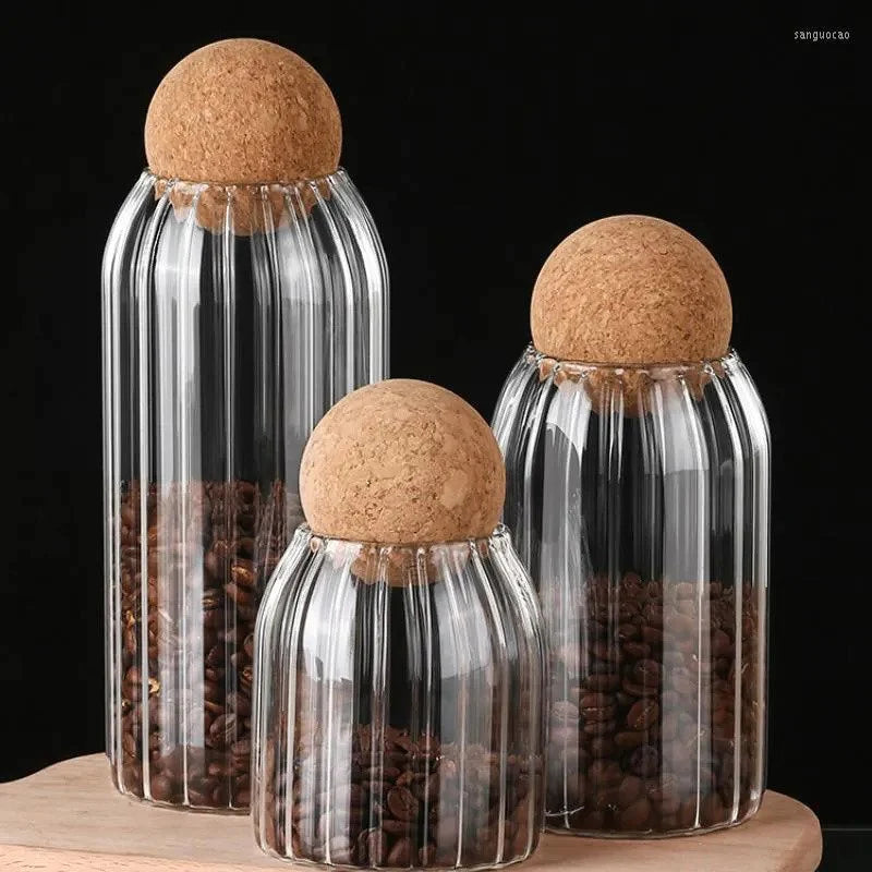Glass Jar With Round Ball Cork