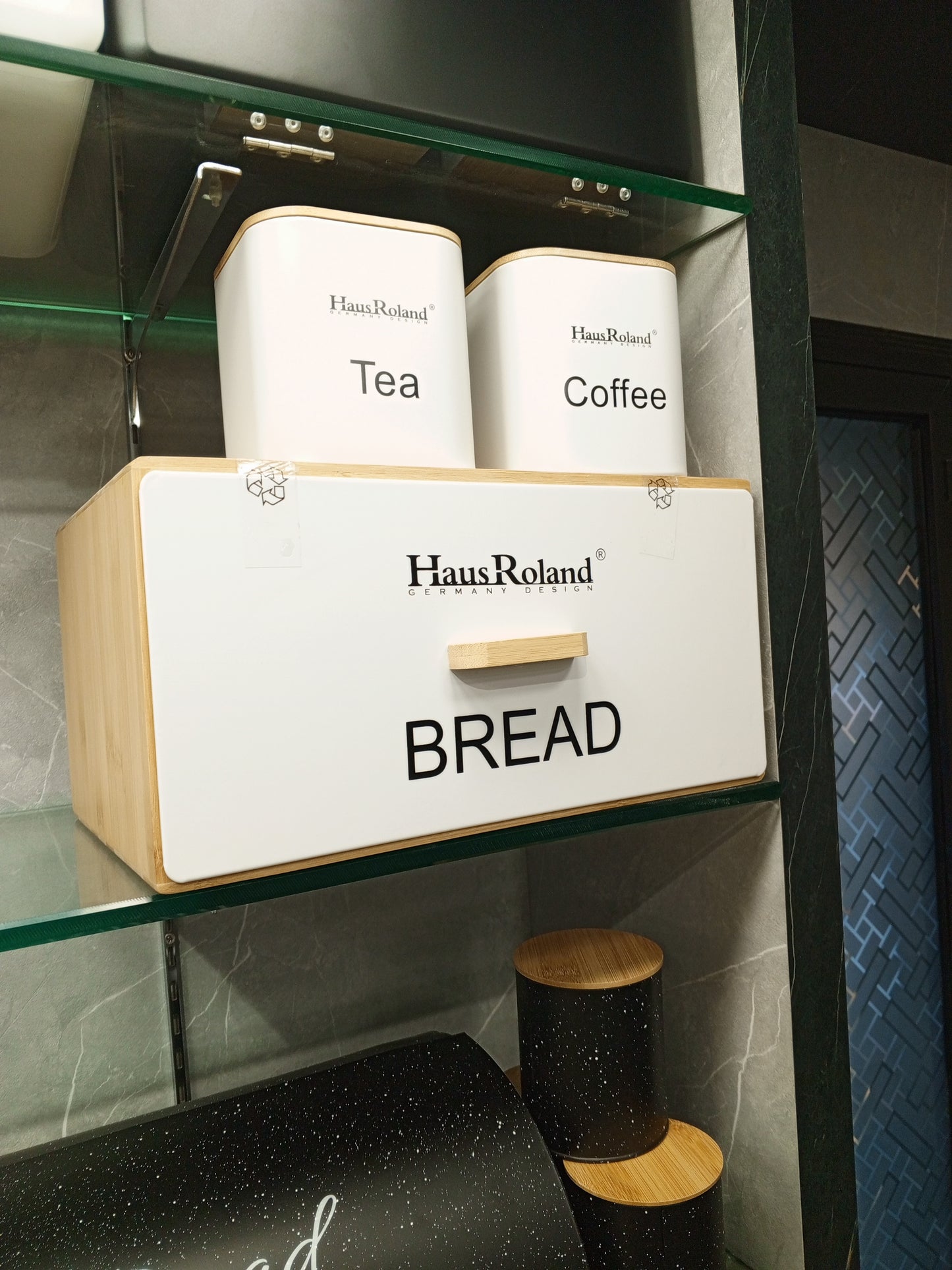 3 Pcs Bamboo Wooden Bread Storage Box Modern