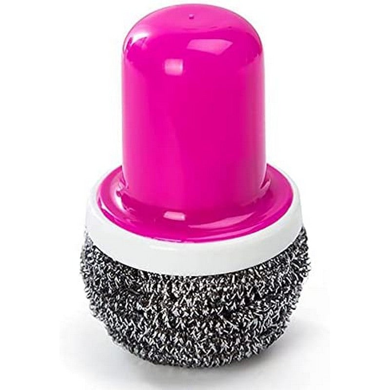 Cleaning Brush Kitchen Stainless Steel Wire Ball with Handle Clean Brush for Dish Bowl Pan Clean Metal Scrubber Ball