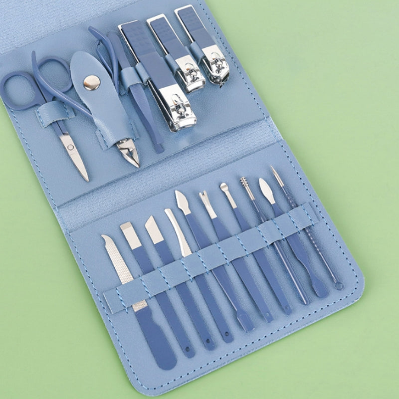 16 PCS Professional Nail Clipper Manicure Pedicure Set With Leather Case (Premium Quality)