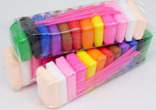 12Pcs/Set Playdough Super Light Soft Polymer Clay - 12 Fomic Play Dough - Air Dry Polymer Clay with Free Tool