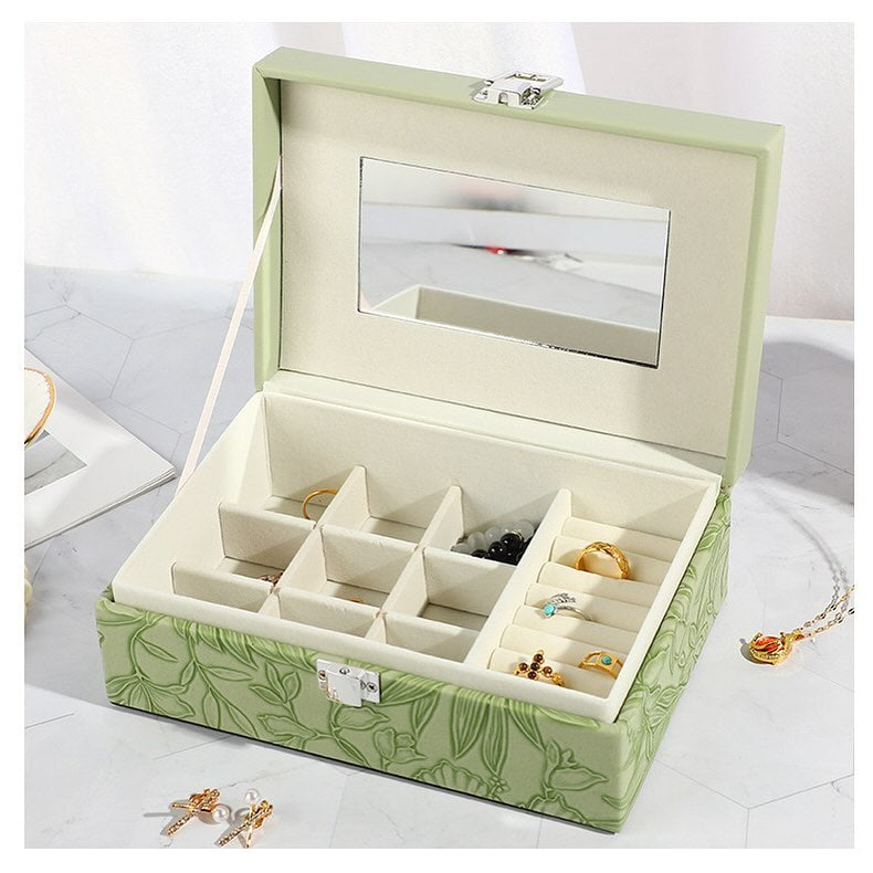 Luxury self Textured Leather Jewelry Case