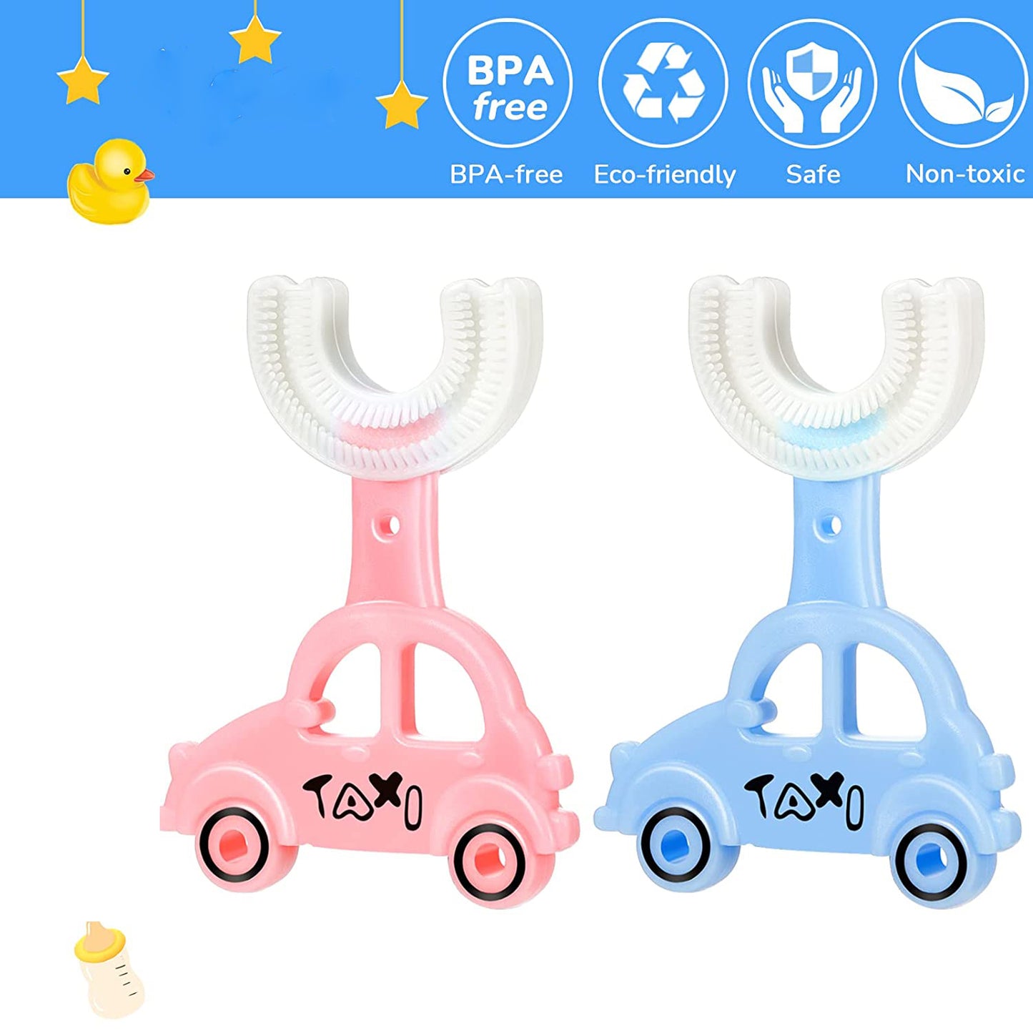Car Shape Kids U Shaped Toothbrushes