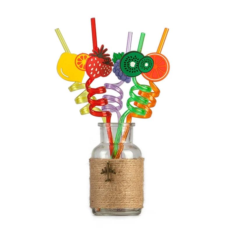4 Pcs Fruits Straw Set