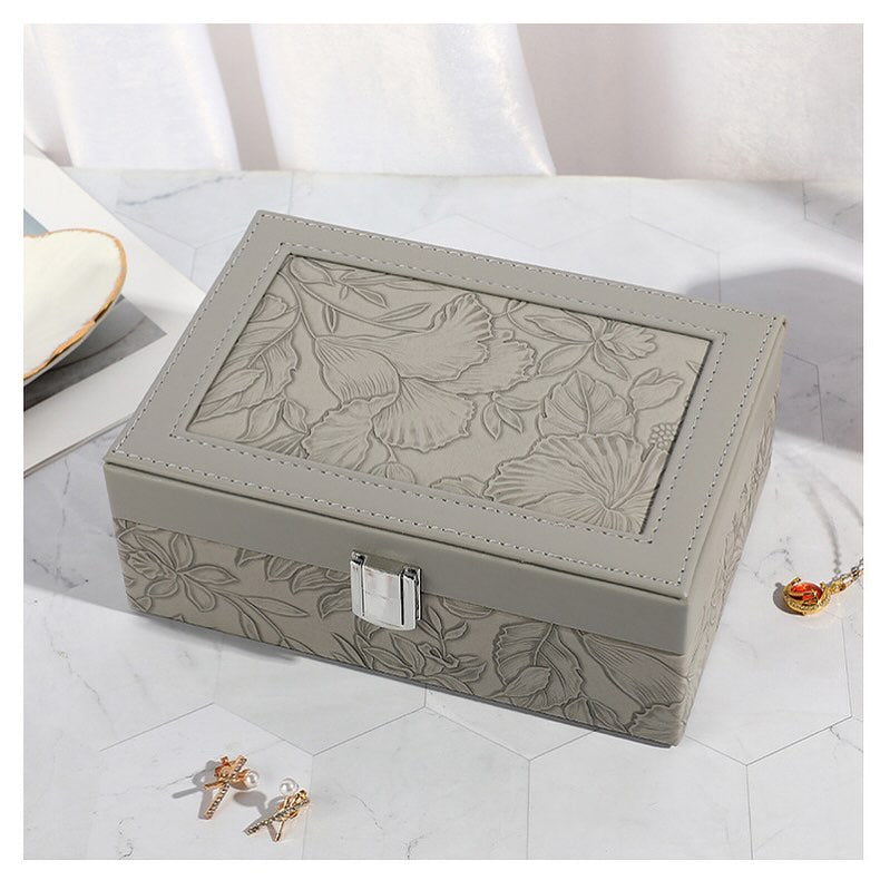 Luxury self Textured Leather Jewelry Case