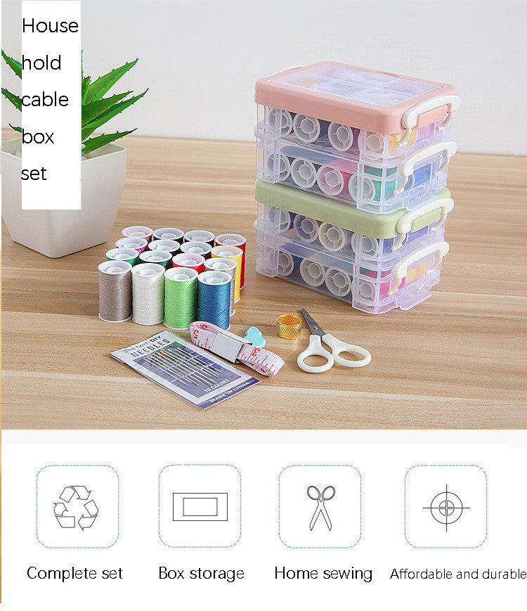 Nordic Style Double Layer Sewing Kit Box