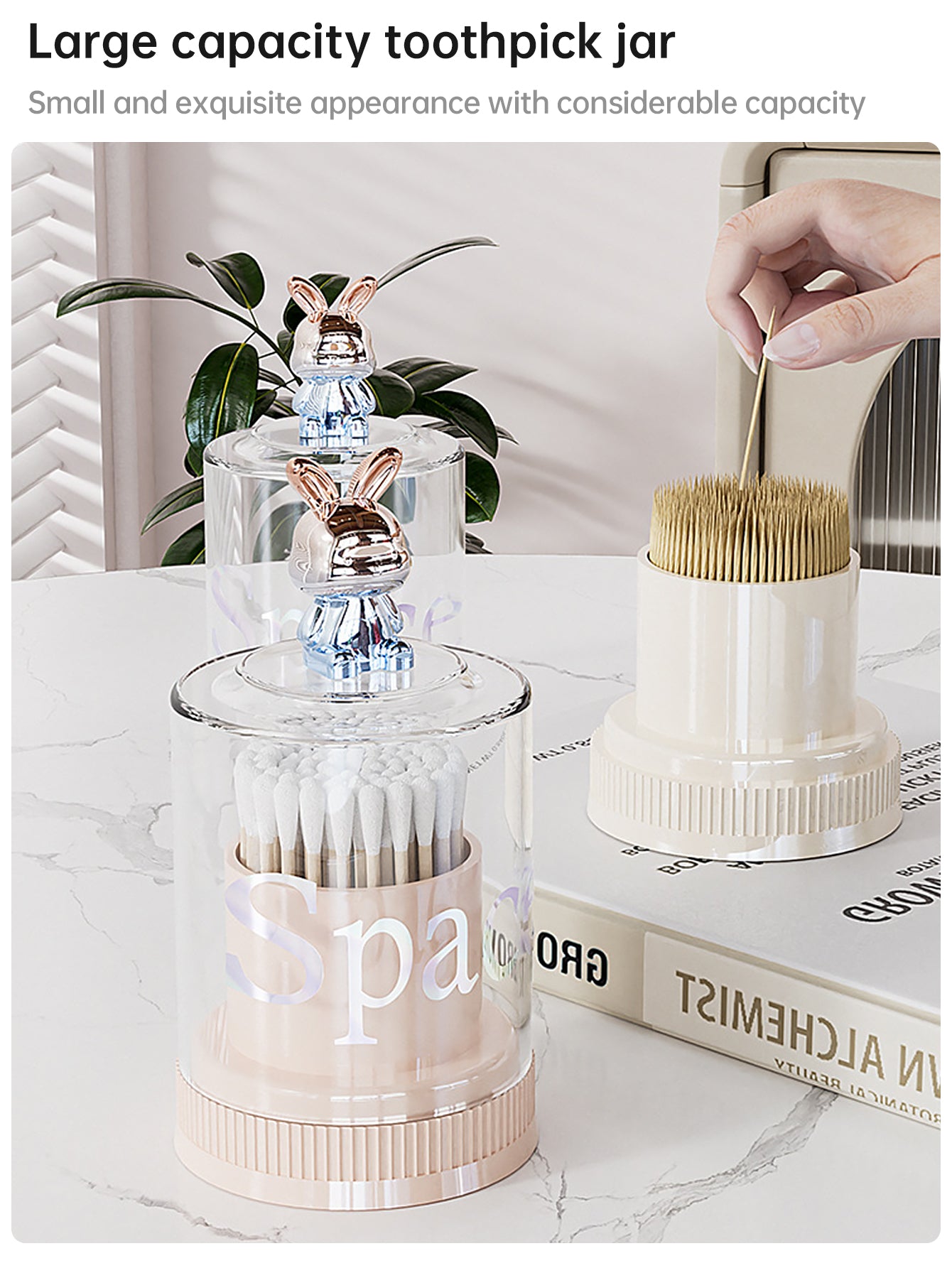 Cute Rabbit Cotton Swab Toothpick Holder