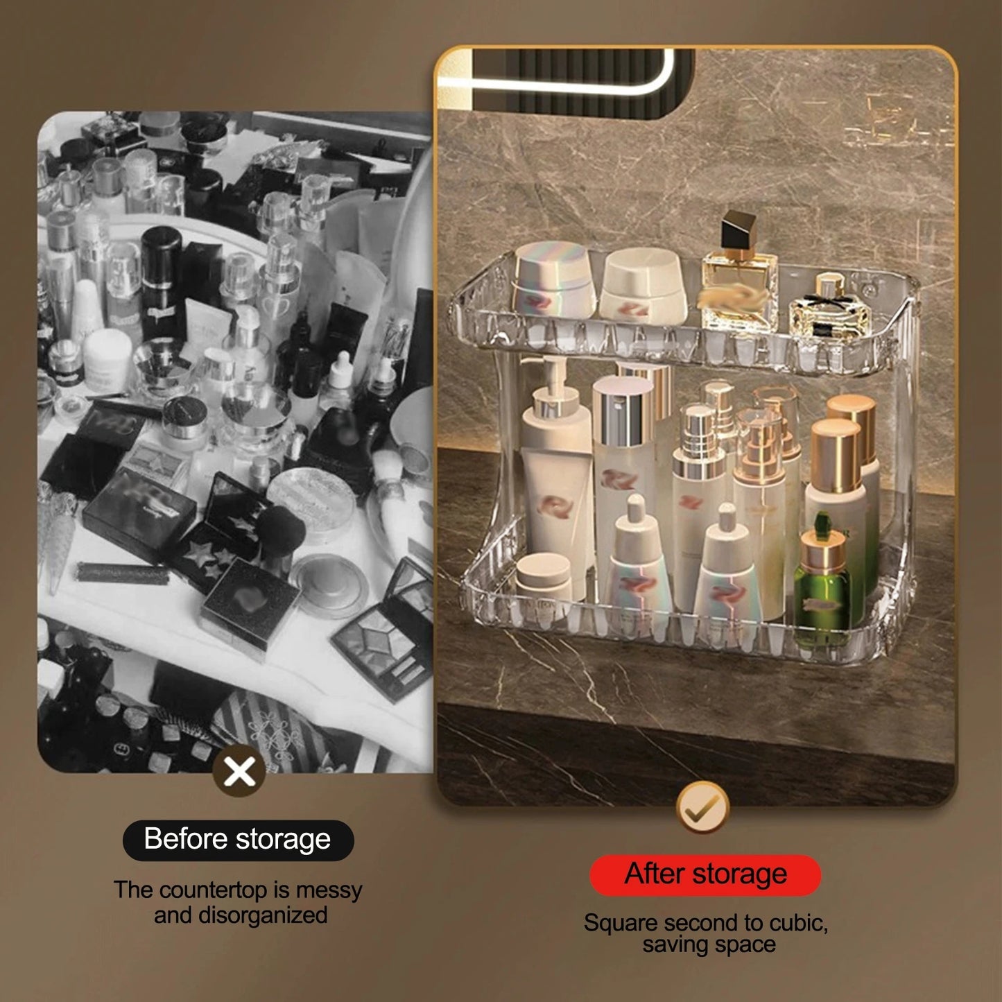 Acrylic Transparent Double Layer Bathroom Desktop (Premium Quality)