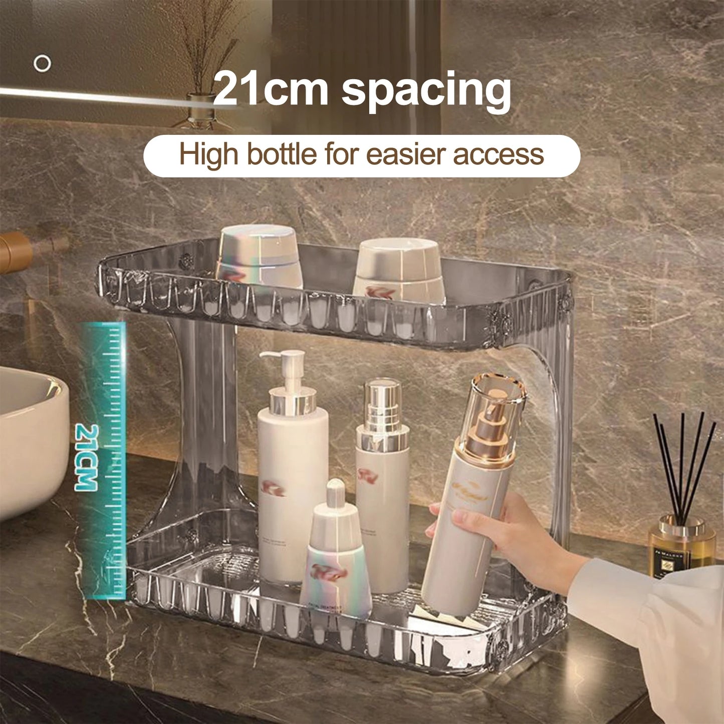 Acrylic Transparent Double Layer Bathroom Desktop (Premium Quality)