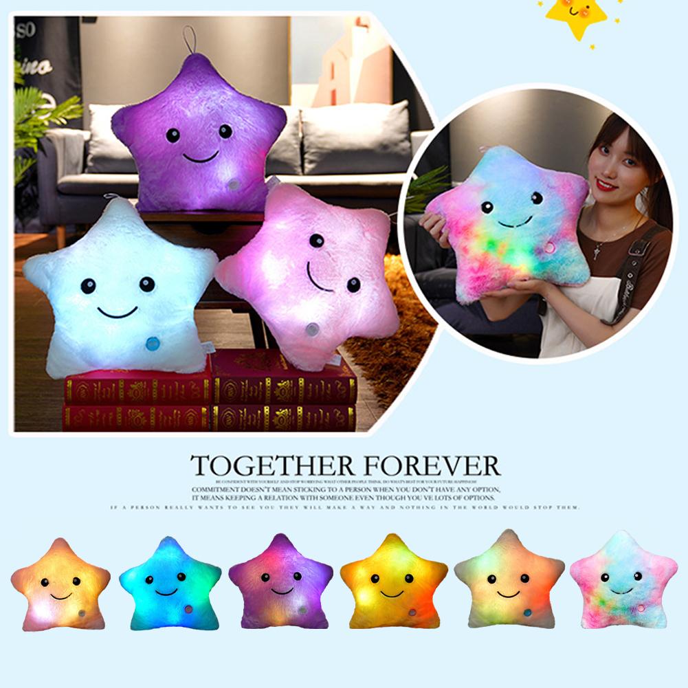 1Pc Soft Star Pillow With Glowing Led Light
