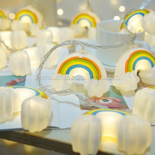 LED String Rainbow Cloud Light USB + Cell Operated