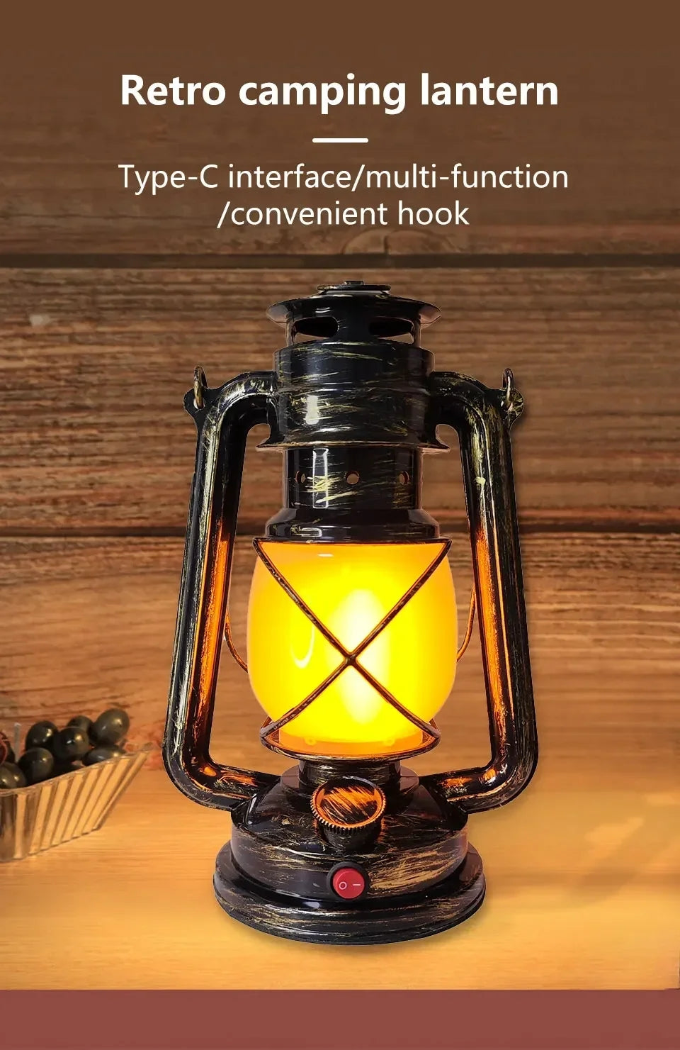 Rechargeable Retro Vintage Hurricane Lantern