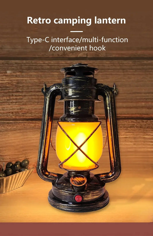 Rechargeable Retro Vintage Hurricane Lantern