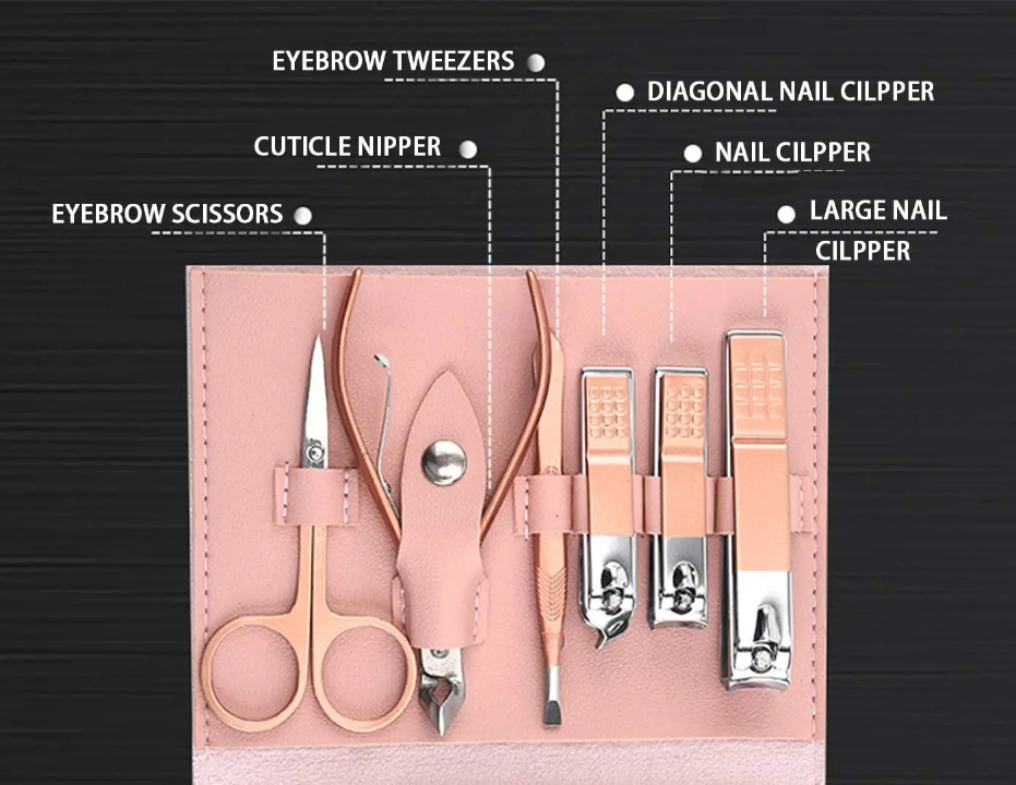 16 PCS Professional Nail Clipper Manicure Pedicure Set With Leather Case (Premium Quality)