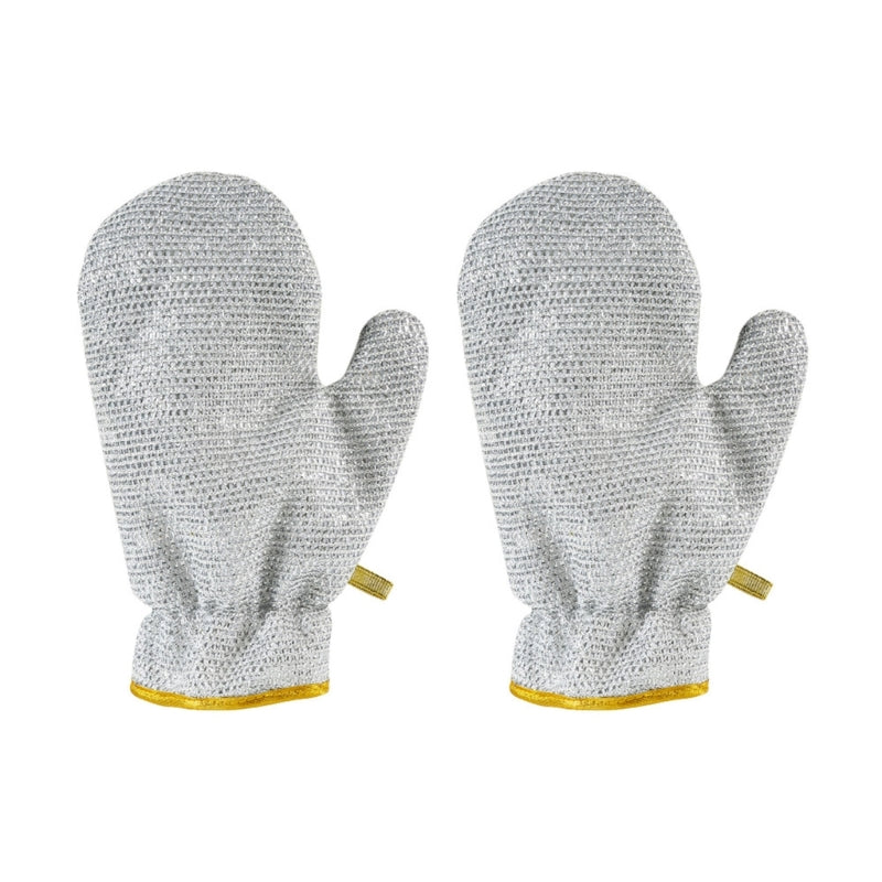 Double Sided Silver Wire Dishwashing Gloves 2 Pcs