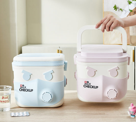 Creative Cartoon Large Capacity Family Medicine Box Portable Multi-functional Medicine Storage Box (Premium Quality)